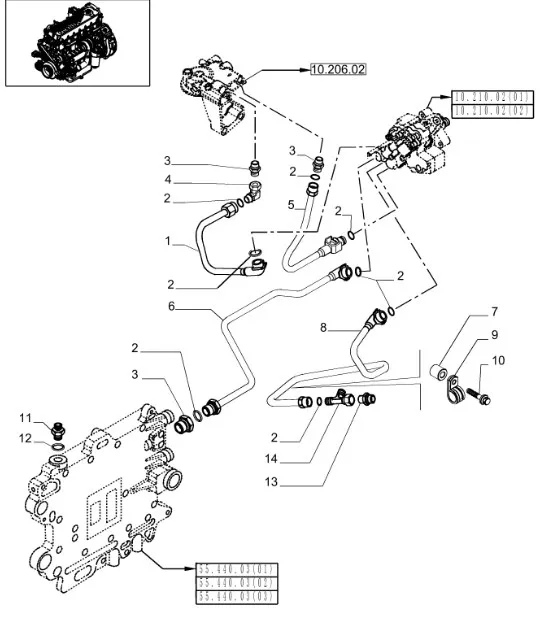 504160371 - Трубка топл. ТНВДфильтр ДВС Cursor9K CS, CSX, CX6/8